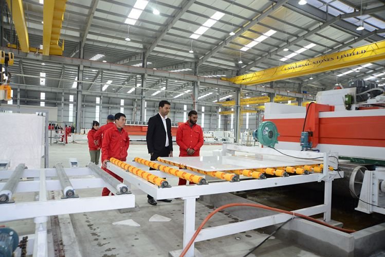 Polishing slab machine